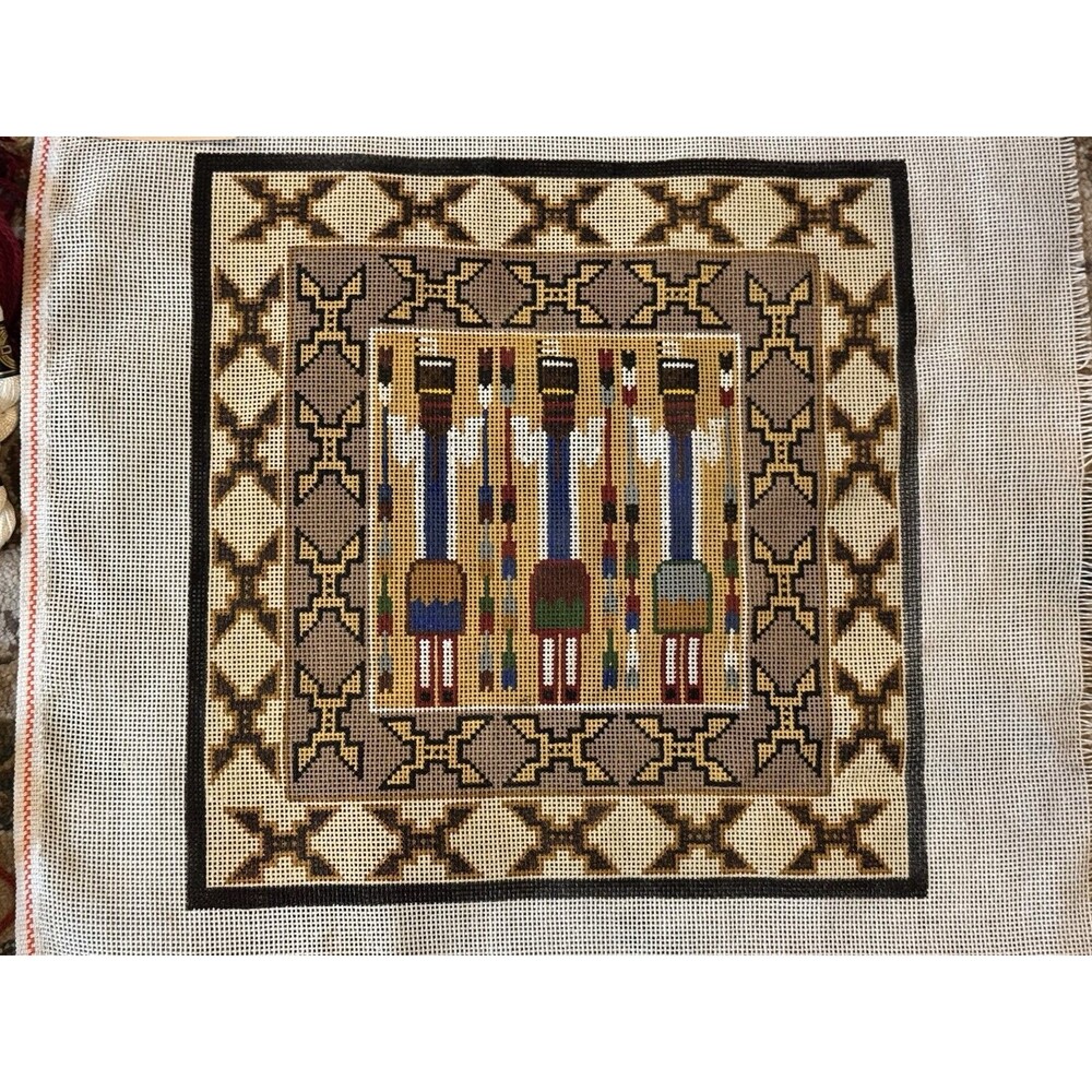 VintageNavajo Style Yei Canvas Needlepoint Art Native RARE!! Wall Art READ